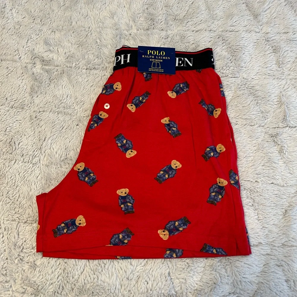 Polo Ralph Lauren Men's Polo Bear Boxers in Red Large - Picture 8 of 8